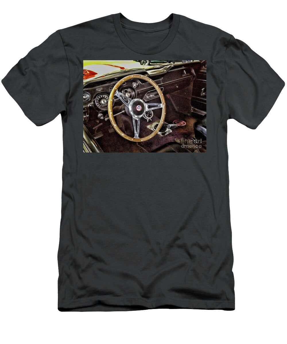 1967 Ford Mustang Gt Cobra Classic Steering Wheel Paul Ward T-Shirt