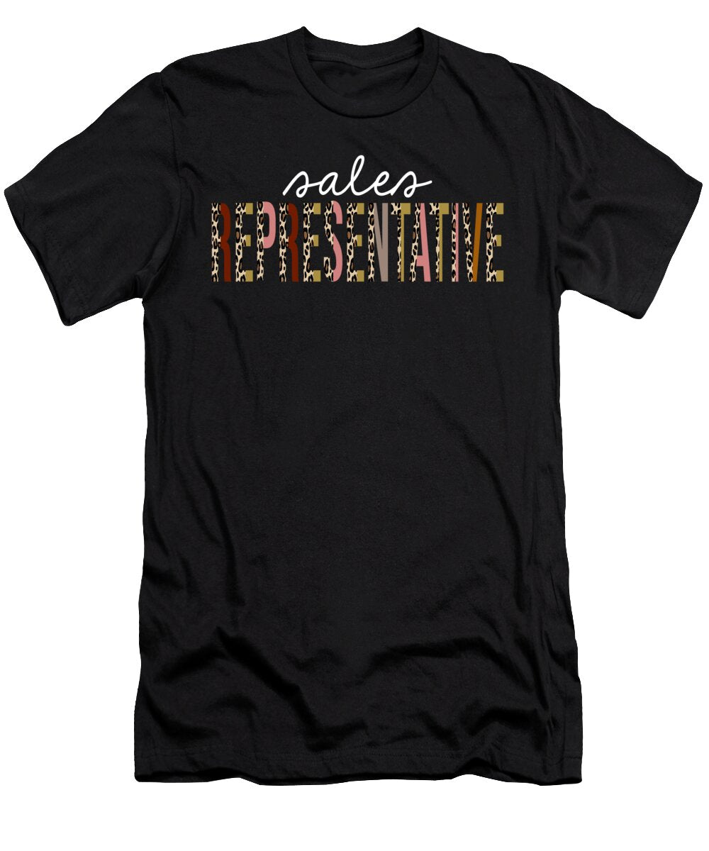 Sales Representative Leopard Print Funny Appreciation Jensen Cena T-Shirt